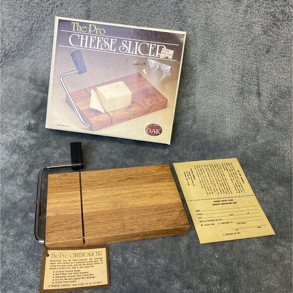 The Pro Cheese Slicer Other - The Pro Cheese Slicer Solid Oak For Charcuterie Boards Slicing Cheese VTG
